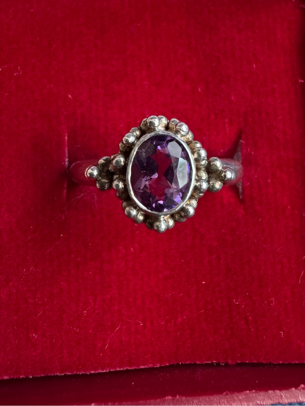 Vintage 925 Sterling Silver Amethyst Ring Size 6 1/2” - Picture 1 of 4